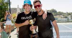 David Dobrik and Taylor Lautner at the CELSIUS Pickleball Classic