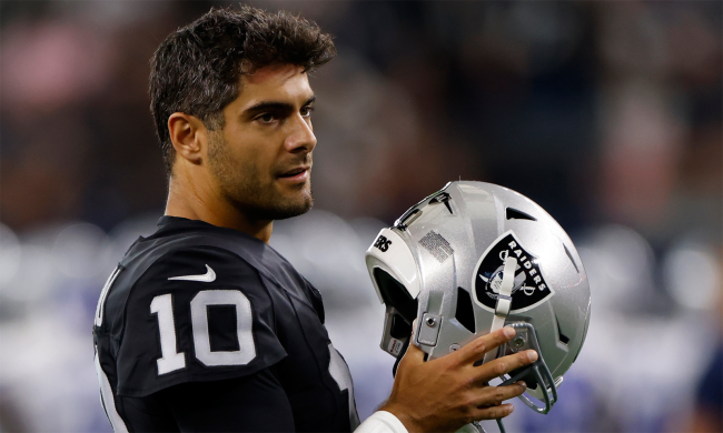 Jimmy Garoppolo of the Las Vegas Raiders