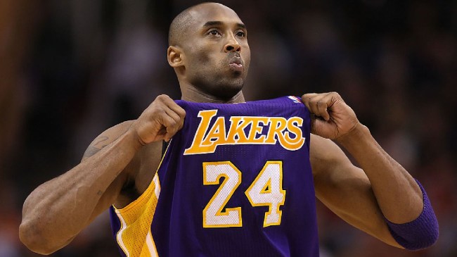 Kobe Bryant on the floor