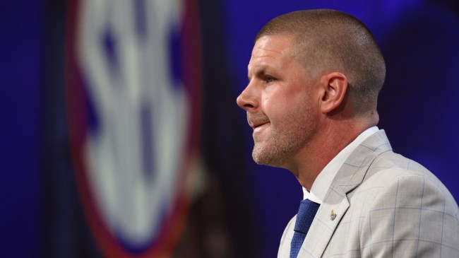 Florida coach Billy Napier speaks at SEC media days.