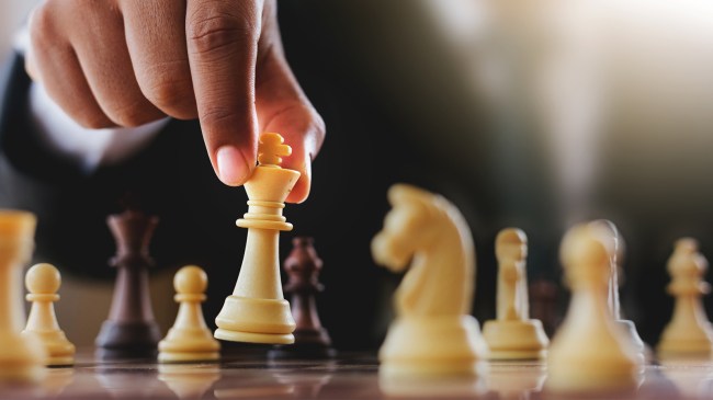 Chess player moving king