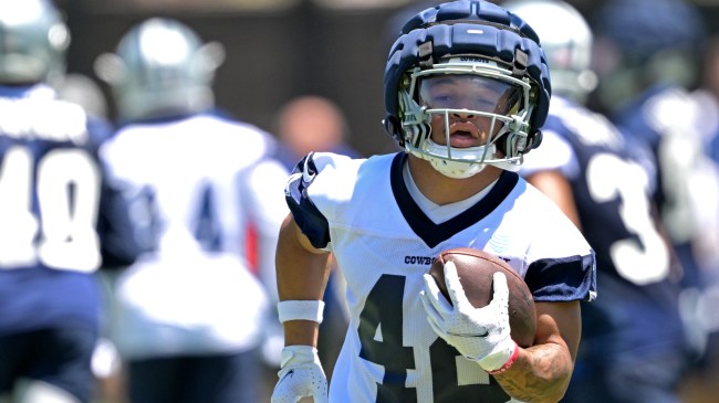 Deuce Vaughn carries the ball during Dallas Cowboys training camp.