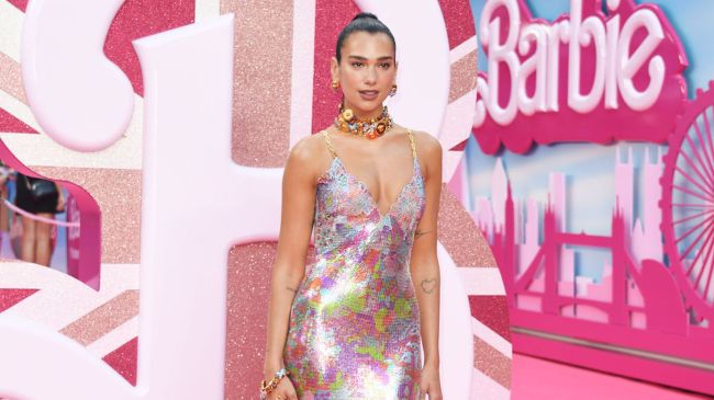 dua lipa at the premiere of barbie