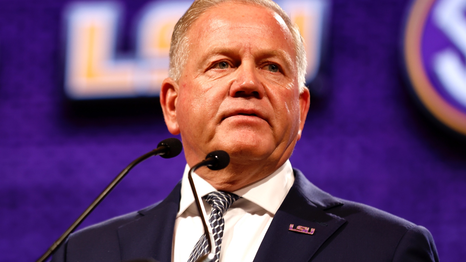 LSU head coach Brian Kelly speaking
