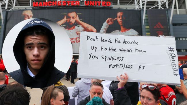 man utd fans protesting mason greenwood