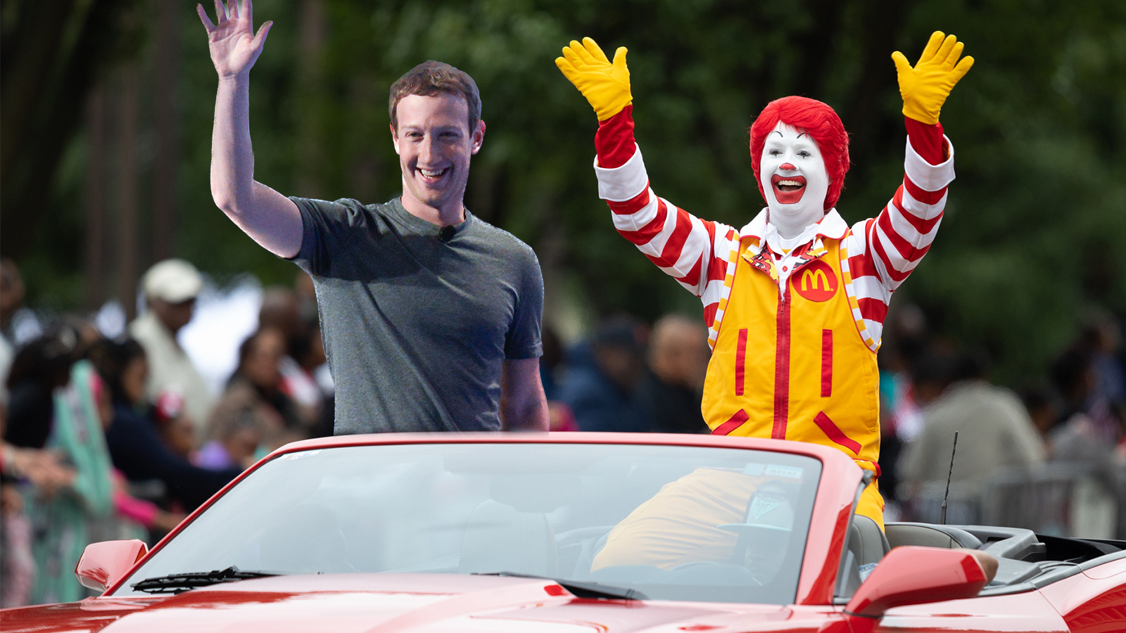 Mark Zuckerberg and Ronald McDonald of McDonald's