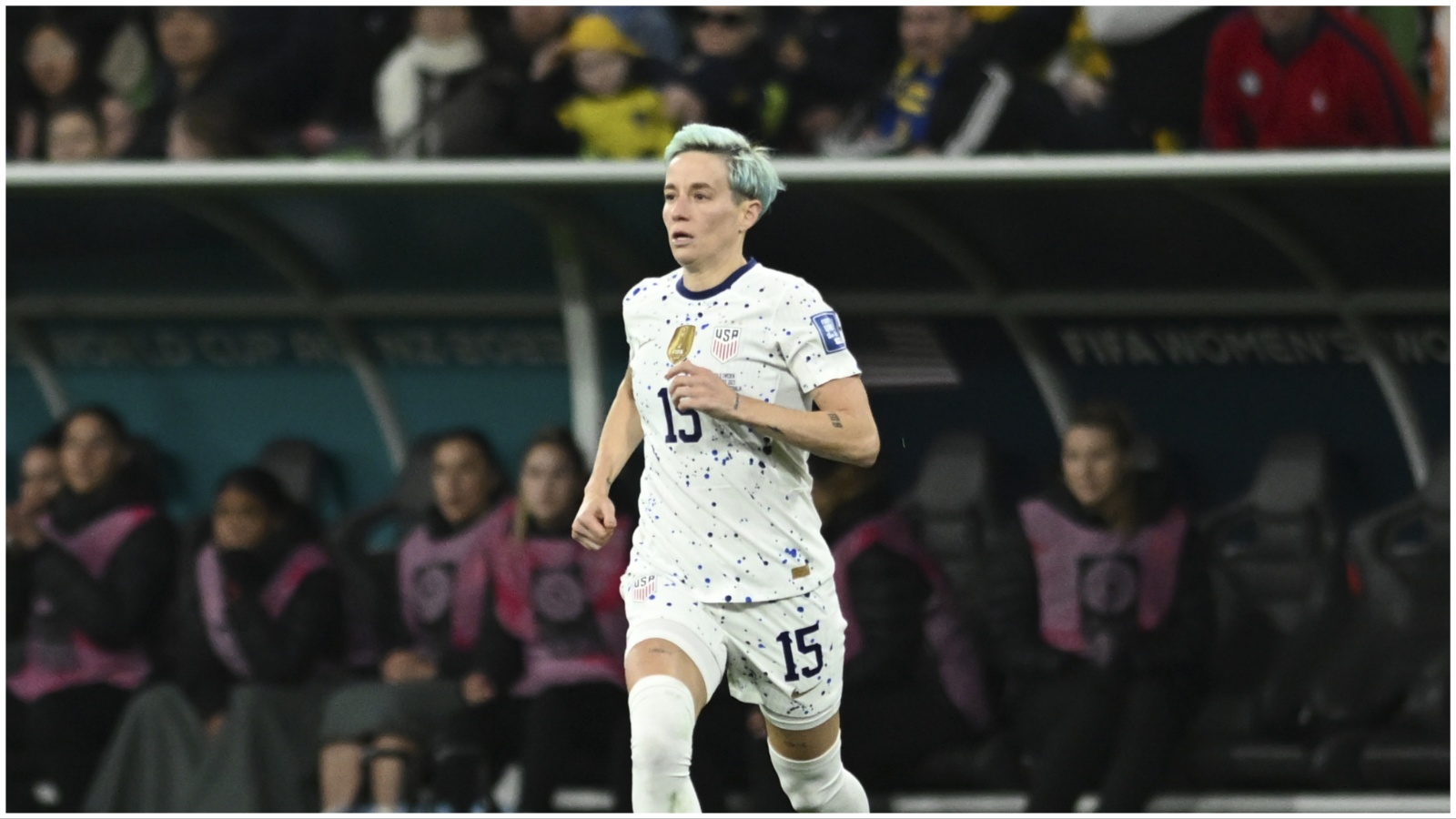 Megan Rapinoe on the field