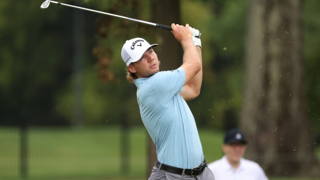 Sam Burns takes a shot at the FedEx St. Jude Championship.
