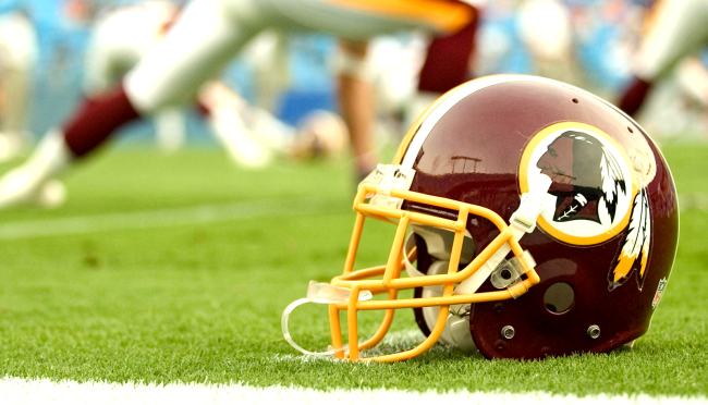 washington redskins helmet on field