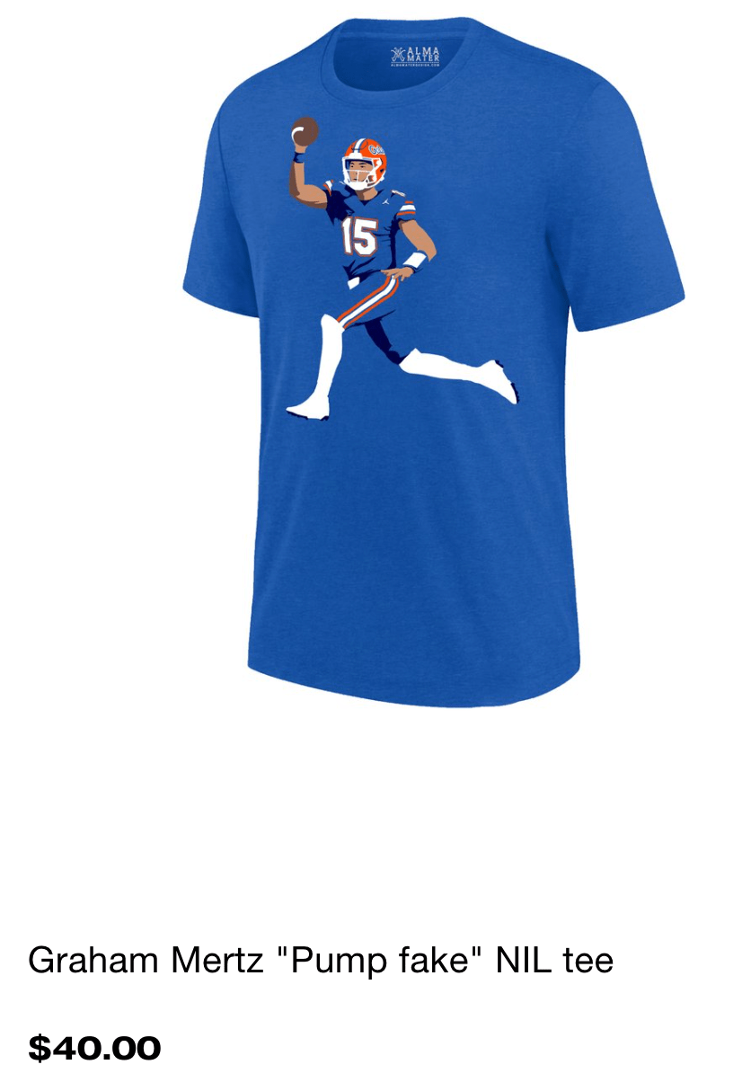Florida Gators NIL Football Graham Mertz Pump Fake Shirt