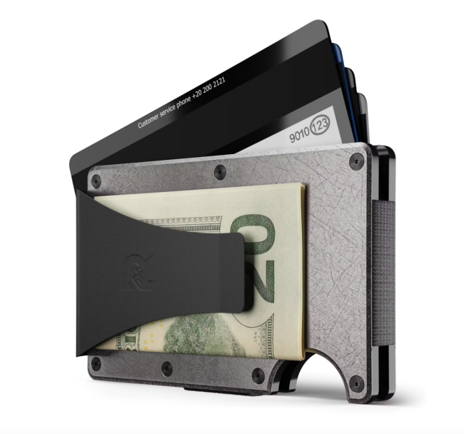 The Ridge Stonewashed Titanium Wallet and Money Clip
