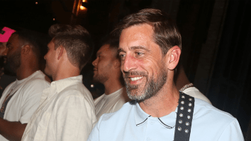 Aaron Rodgers Looks Miserable Paying Off College Football Bet To Jets Teammate