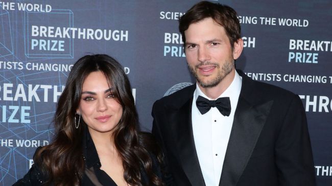 ashton kutcher and mila kunis in formal wear