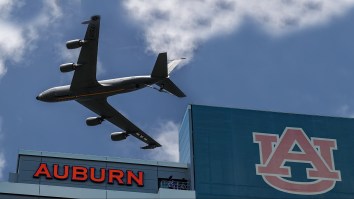 MASSIVE Military Plane Scares Auburn Fans With Terrifyingly Low Flyover In Incredible Display Of Patriotism