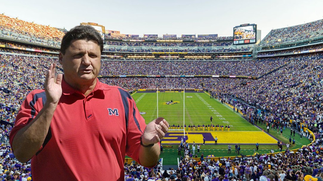 Ed Orgeron LSU Ole Miss Fans Cheer