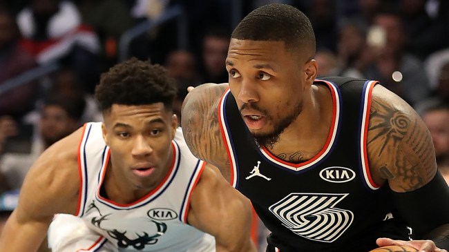 Giannis Antetokounmpo and Damian Lillard
