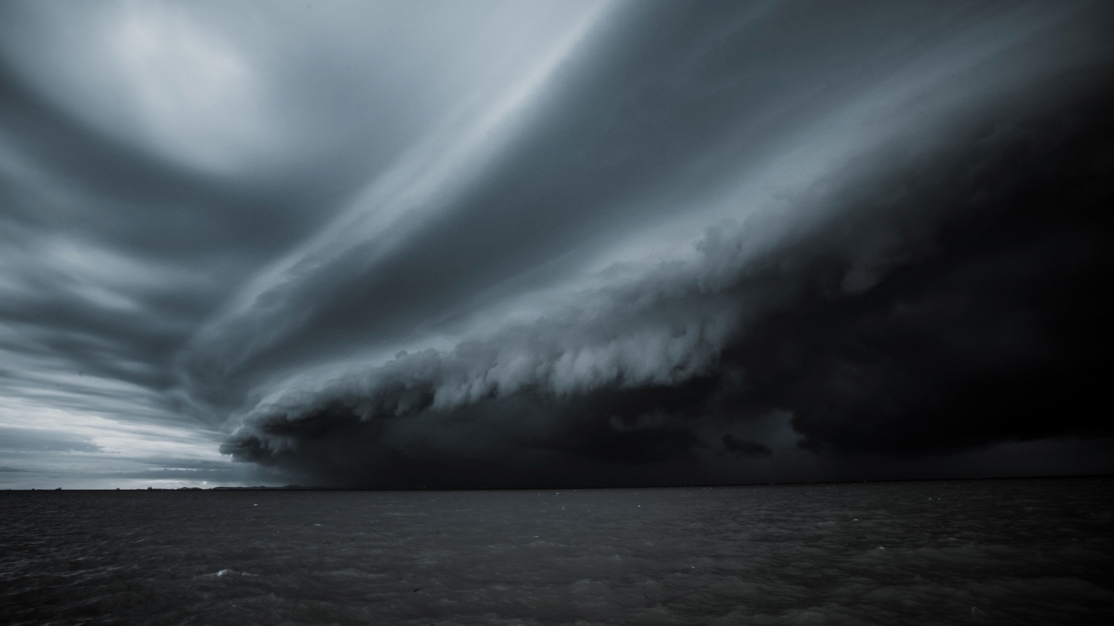 Hurricane approaching at sea