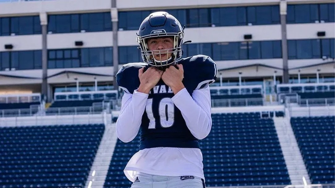 Nevada quarterback Jax Leatherwood is 6-foot-8