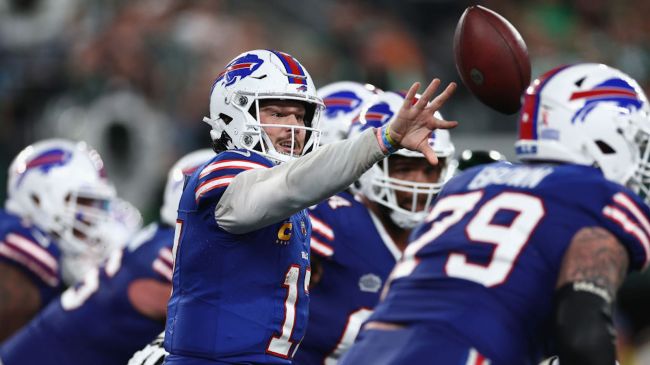 josh allen throwing a pass