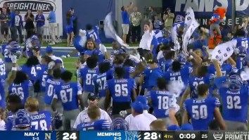 Memphis Goes Absolutely Bonkers While Chanting  ‘WHOOP THAT TRICK’ At Navy In Hilarious Sequence