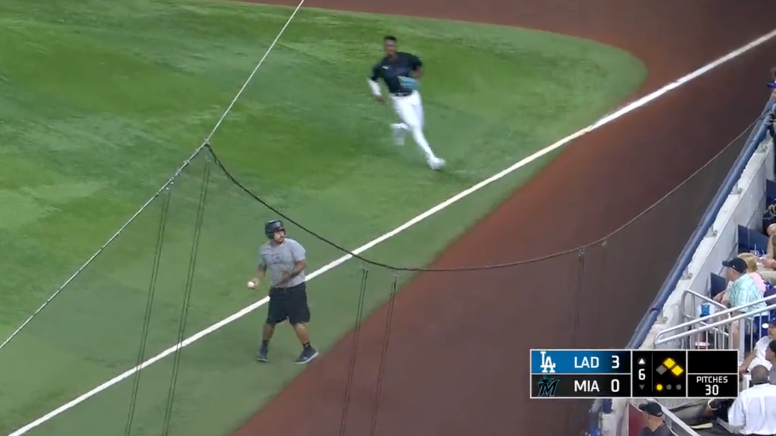 Miami Marlins ballboy costs team a run