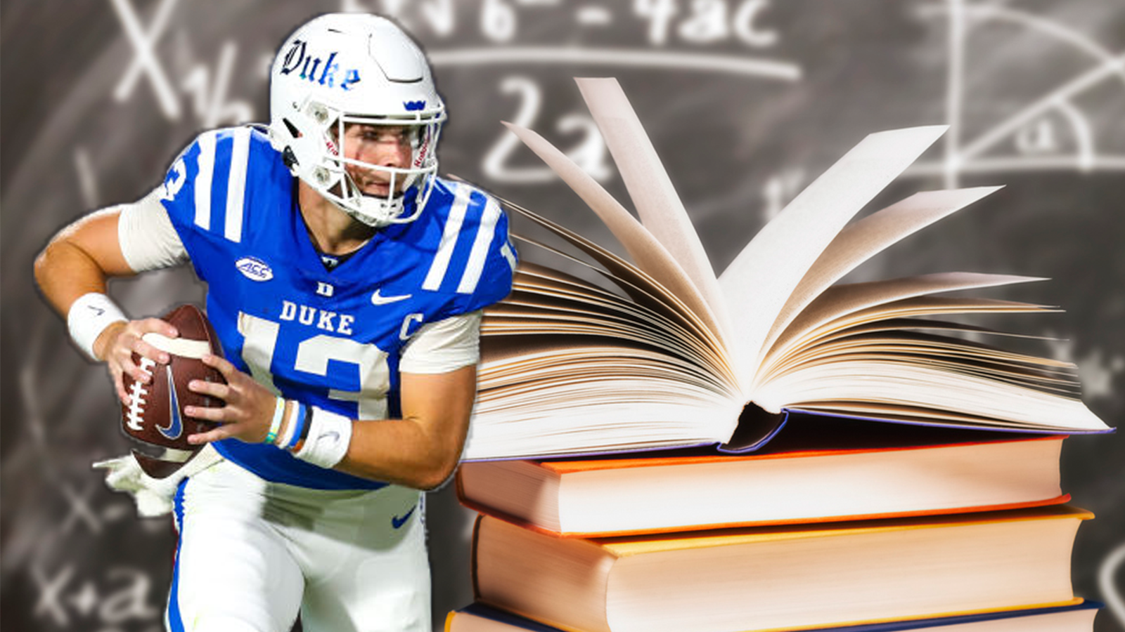 Duke quarterback Riley Leonard running rushing
