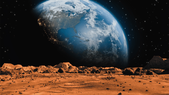 view of earth from mars