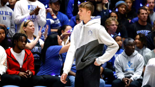 Cooper Flagg attends Duke Blue Devils Countdown Craziness