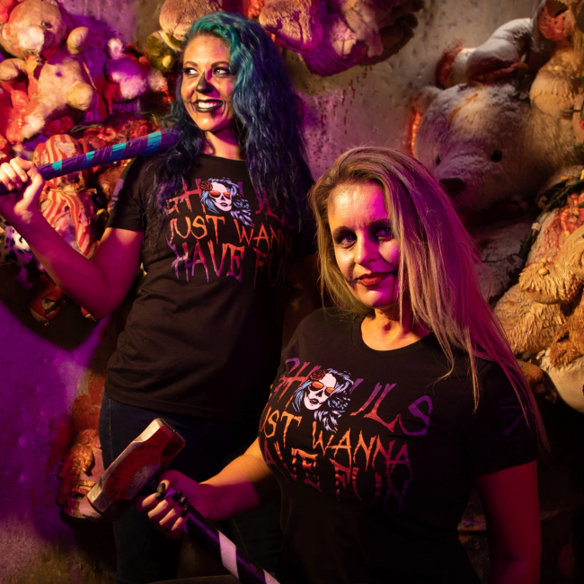 Women's Ghouls Just Wanna Have Fun Slim Fit T-Shirt for Halloween