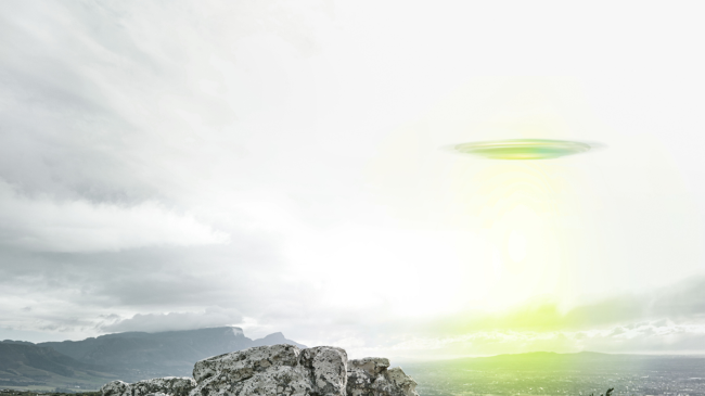 UFO flying over water