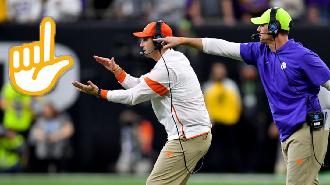 Brent Venables Clemson LSU National Championship Sign Stealing