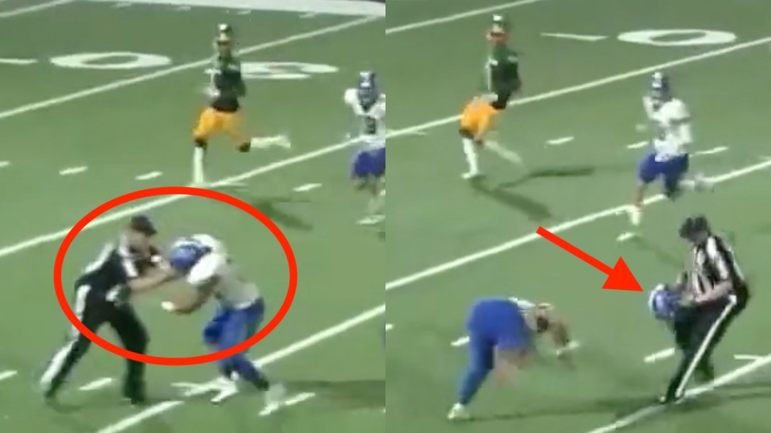 Texas High School Football Referee Rip Helmet