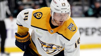 Predators Forward Gustav Nyquist Plucks Some Of His Teeth Off The Ice After Getting Hit With A High Stick
