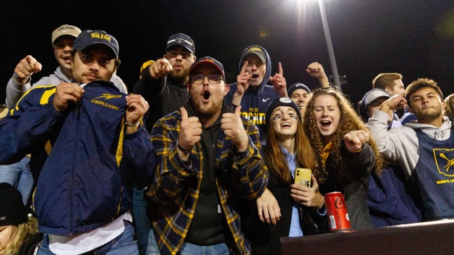 Toledo fans celebrate during a game against BGSU.