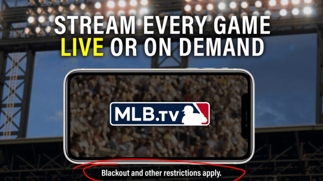 mlb tv blackout restrictions screen