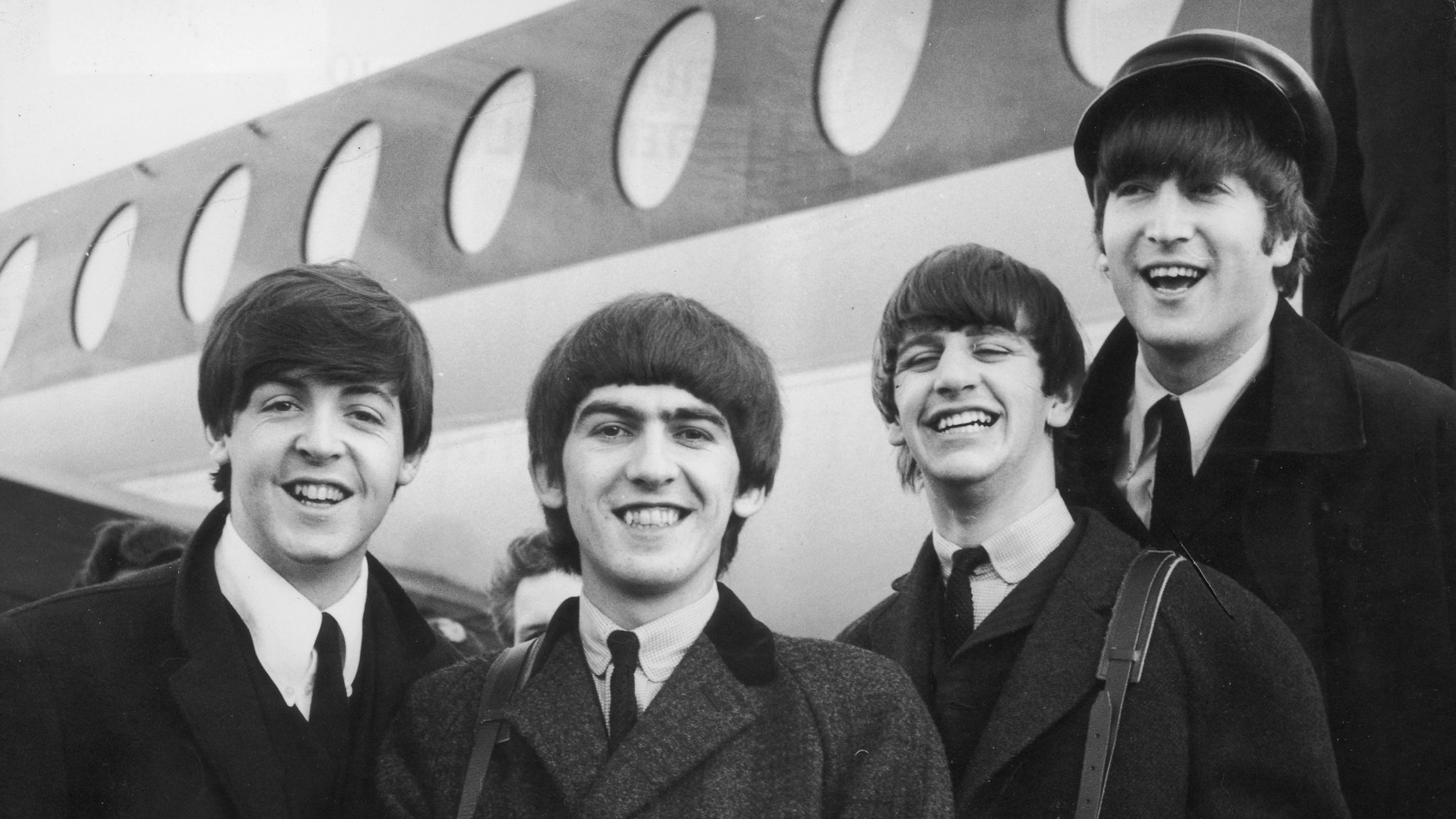 group photo of The Beatles in 1964