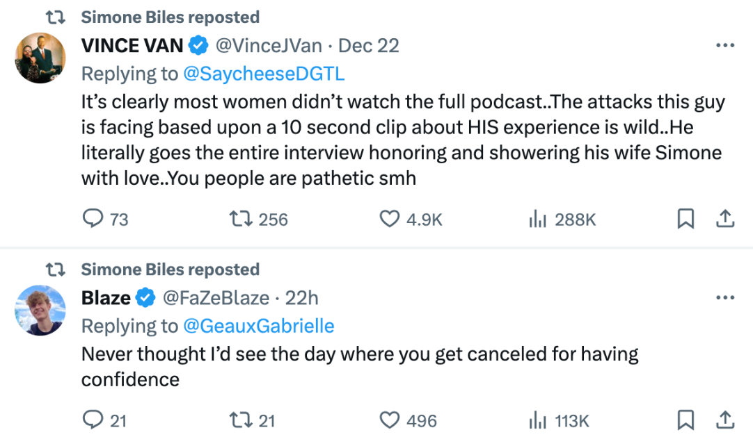 Simone Biles Jonathan Owens Response