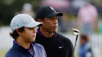 Charlie Woods Once Again Looks Identical To His Father While Synced-Up On Driving Range