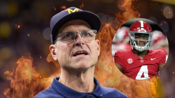 Jim Harbaugh Feeds Nick Saban Bulletin Board Material By Comparing Jalen Milroe To Backup QB