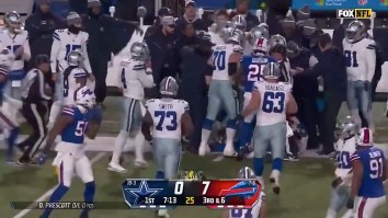 315-Pound Cowboys Lineman DECKS Bills Safety As Late Hit To Dak Prescott’s Head Starts Fight
