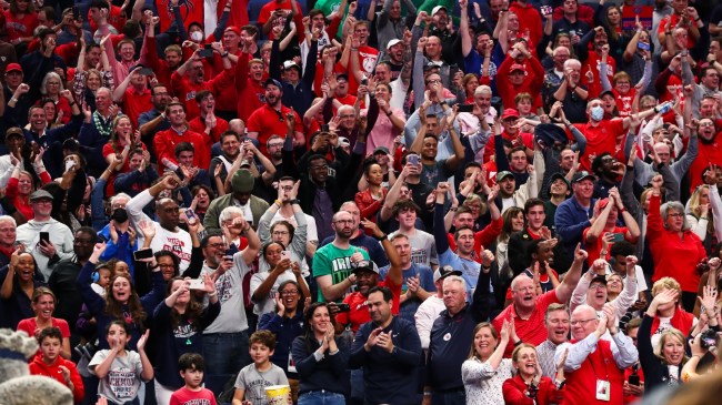 Richmond fans celebrate an NCAA Tournament win over Iowa.