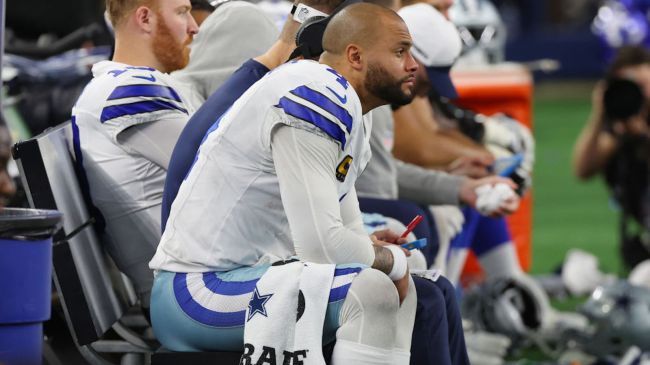 dak prescott looking forlorn on the bench