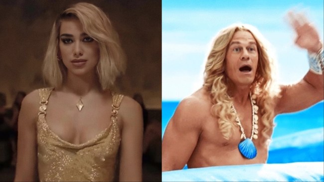 dua lipa in argylle and john cena in barbie