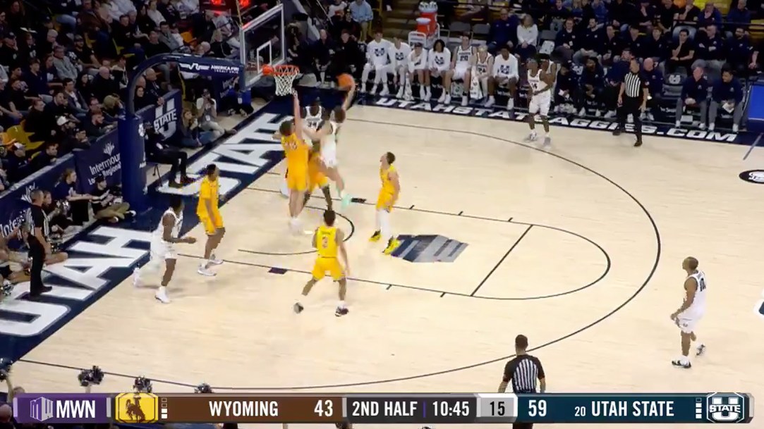 Utah State Mason Falslev College Basketball Dunk