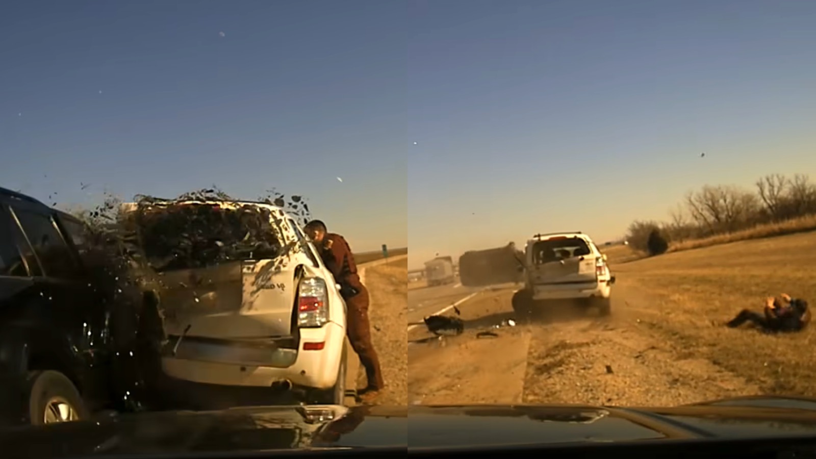 Oklahoma trooper survives highway collision