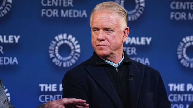 Boomer Esiason speaks at a media event.