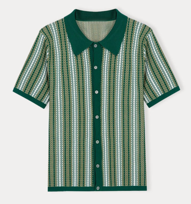 Coofandy Breathable Cool Polo Collar Knit Top