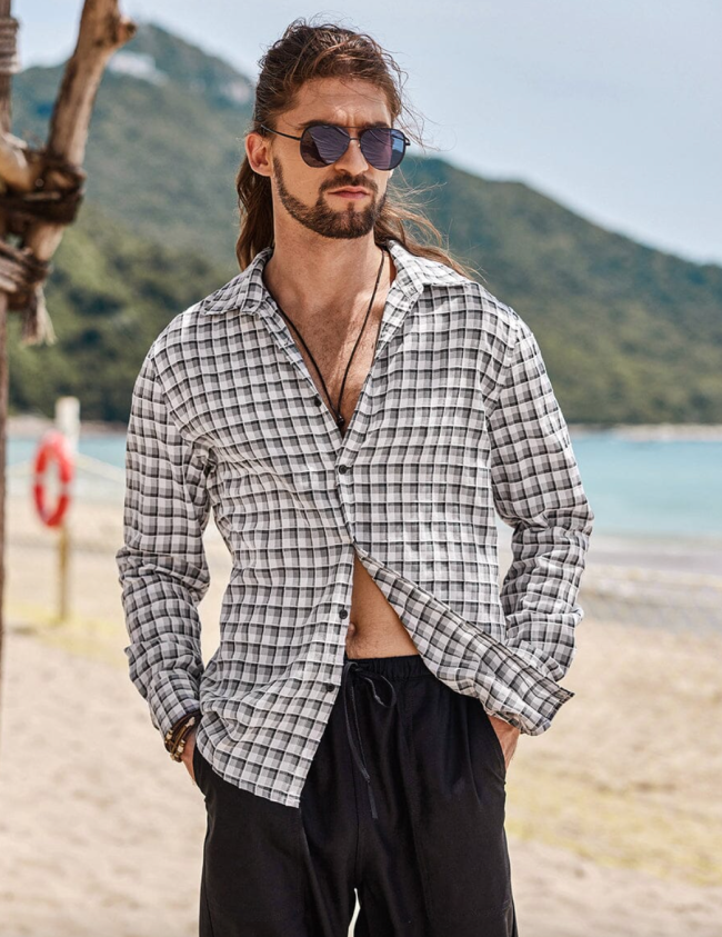 Coofandy Plaid Cotton Shirt