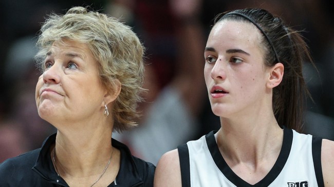 Iowa head coach Lisa Bluder and Caitlin Clark