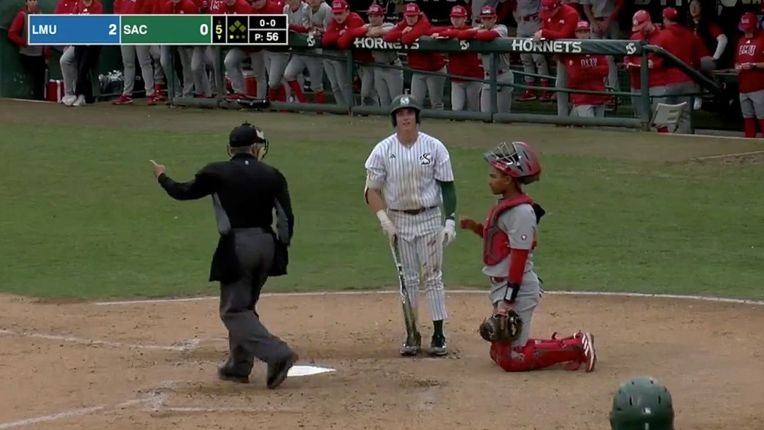 Sacramento State Masciangelo Hit By Pitch College Baseball